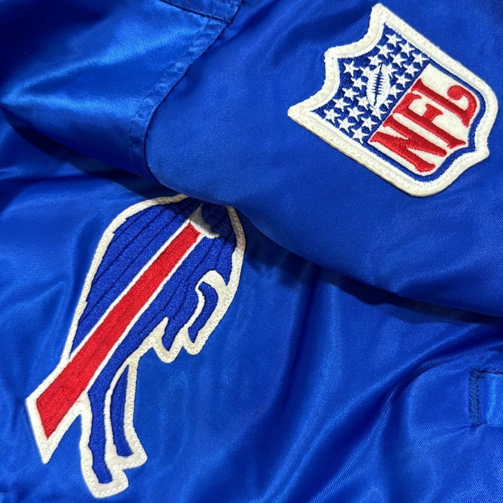 NFL OFFICIAL Queen City Vintage Buffalo Bills Satin NFL Bomber Jacket • LARGE - Picture 7 of 12